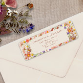 Boho Herfst Rustiek Wildflower Bloemen Huwelijk Etiket