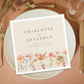 Boho Herfst Rustiek Wildflower Bloemen Huwelijk Servet