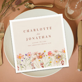 Boho Herfst Rustiek Wildflower Bloemen Huwelijk Servet