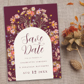 Boho Herfst Rustiek Wildflower Wedding Save The Date