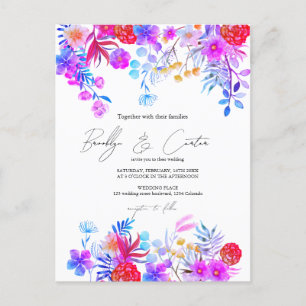 Boho herfst rustieke bloemen alles in één briefkaart