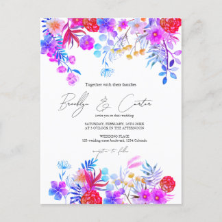 Boho herfst rustieke bloemen alles in één briefkaart