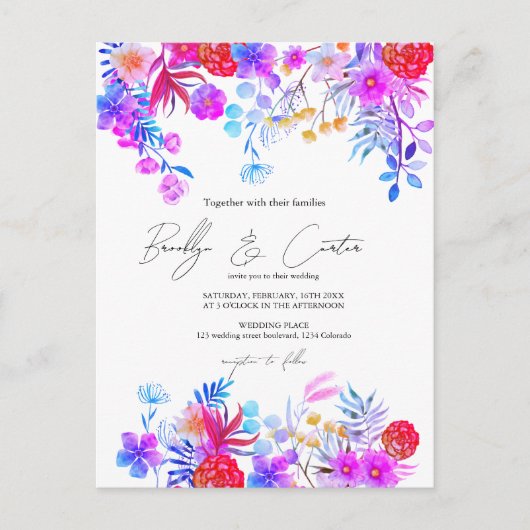 Boho herfst rustieke bloemen alles in één briefkaart (Voorkant)