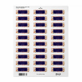Boho Herfst Rustieke Bloemen Navy Blauw Wit Huweli Etiket (Full Sheet)