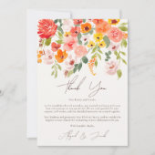 Boho herfst rustieke bloemenfoto bruiloft bedankkaart (Voorkant)