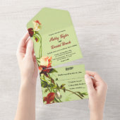 Boho Herfst Sage Groene Rustieke Herfst Bloemen Hu All In One Uitnodiging (Afscheurbaar)