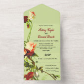 Boho Herfst Sage Groene Rustieke Herfst Bloemen Hu All In One Uitnodiging (Binnen)