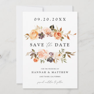 Boho-herfst save the date, foto save the date kaart