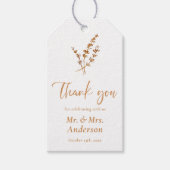 Boho Herfst Sinaasappel dank u bruiloft gunsten La Cadeaulabel (Voorkant)