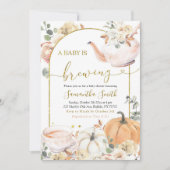 Boho Herfst Sinaasappel Witte Pompoen Een Baby is  Kaart (Voorkant)