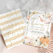 Boho Herfst Sinaasappel Witte Pompoen Een Baby is  Kaart