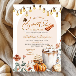 Boho Herfst Something Sweet is Brewing Baby shower Kaart