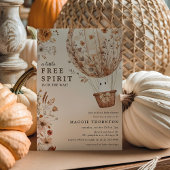 Boho Herfst Spokenbloem Halloween Baby Shower Kaart