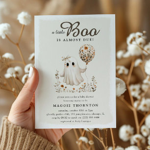 Boho Herfst Spook Bloemen Halloween Baby Shower Kaart