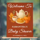 Boho Herfst Tea Party Baby shower Welkom Acryl Bord (Neutraal)