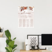 Boho-herfst terracotta bloemen bruiloft zitplaatse poster (Thuiskantoor)