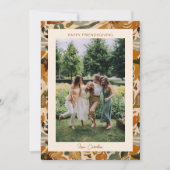 Boho Herfst Terracotta Bloemen Foto Vriendsgeven Feestdagenkaart (Voorkant)