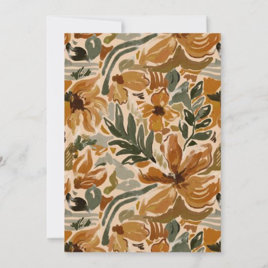 Boho Herfst Terracotta Bloemen Thanksgiving Feest Kaart (Achterkant)