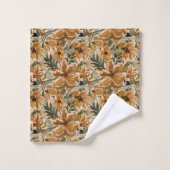 Boho Herfst Terracotta Bloemen Thanksgiving Herfst Bad Handdoek (Wasdoekje)