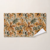 Boho Herfst Terracotta Bloemen Thanksgiving Herfst Bad Handdoek (Handdoek)