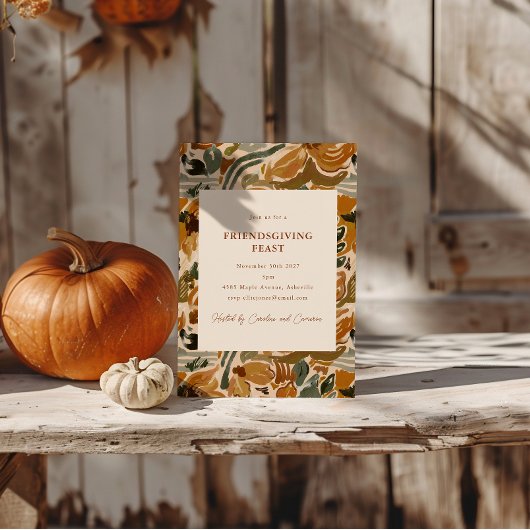 Boho Herfst Terracotta Bloemen Vriendschapsfeest Kaart