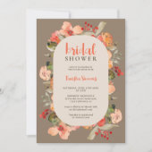 Boho herfst terracotta bloemenschrift vrijgezellen kaart (Voorkant)