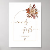 Boho Herfst Terracotta Boog Kaarten & Geschenken T Poster (Voorkant)