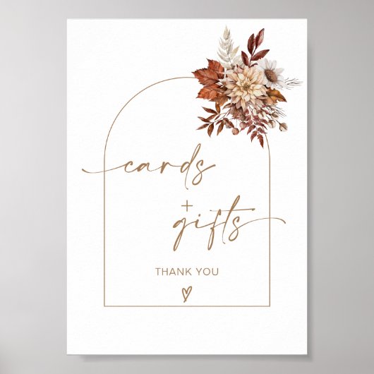 Boho Herfst Terracotta Boog Kaarten & Geschenken T Poster (Voorkant)