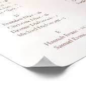 Boho Herfst Terracotta Flowers Wedding Seding Char Poster (Hoek)