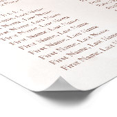 Boho Herfst Terracotta Flowers Wedding Seding Char Poster (Hoek)