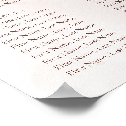 Boho Herfst Terracotta Flowers Wedding Seding Char Poster (Hoek)