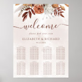 Boho Herfst Terracotta Flowers Wedding Seding Char Poster (Voorkant)