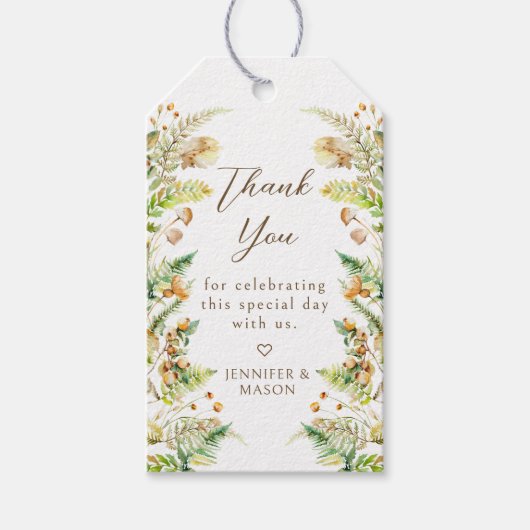 Boho Herfst thema Herfst bruiloft Dank u Cadeaulabel (Voorkant)