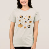 Boho Herfst-thema Tri-Blend Shirt (Voorkant)