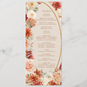 Boho herfst tuin specerijen sinaasappel beige prog programmakaart (Achterkant)