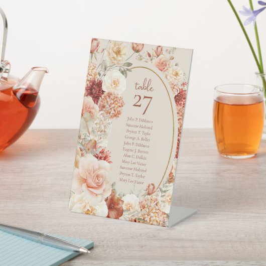 Boho herfst tuin specerijen sinaasappel beige roes reclamebord met voetstuk (Insitu)