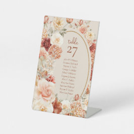 Boho herfst tuin specerijen sinaasappel beige roes reclamebord met voetstuk