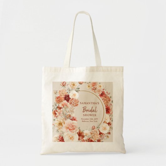 Boho herfst tuin specerijen sinaasappel beige roes tote bag (Voorkant)