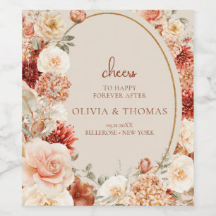 Boho herfst tuin specerijen sinaasappel beige roes wijn etiket