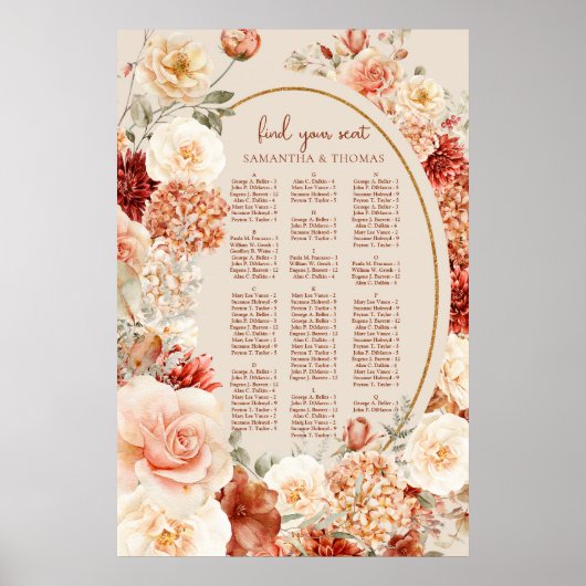 Boho herfst tuin specerijen sinaasappel roest Alfa Poster (Voorkant)