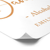 Boho Herfst Verbrande Sinaasappel bruiloft Bar Tek Poster (Hoek)