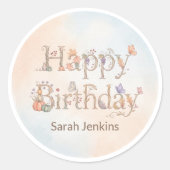 Boho Herfst Verjaardag Favor Sticker (Voorkant)