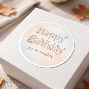 Boho Herfst Verjaardag Favor Sticker