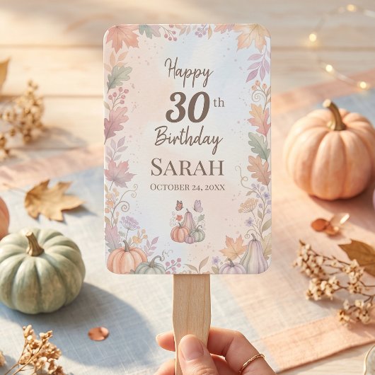 Boho Herfst Verjaardag Pompoen Handventilator Handwaaier