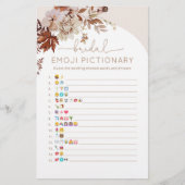 Boho herfst vrijgezellenfeest emoji pictionary gam (Voorkant)