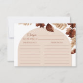 Boho herfst Vrijgezellenfeest Receptenkaart (Voorkant)