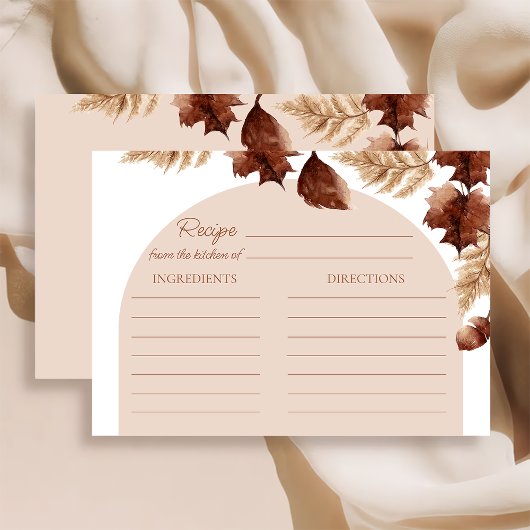 Boho herfst Vrijgezellenfeest Receptenkaart