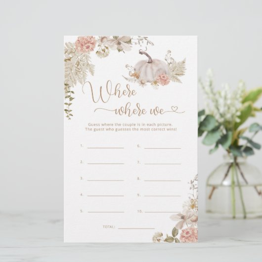 Boho herfst Waar waren we vrijgezellenfeest? (Staand voorkant)