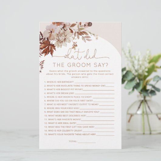 Boho herfst Wat zei de groom over brudal game? (Staand voorkant)