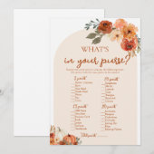 Boho Herfst Wat Zit Er In Je Tas Bruidsfeest Spel Kaart (Voorkant / Achterkant)